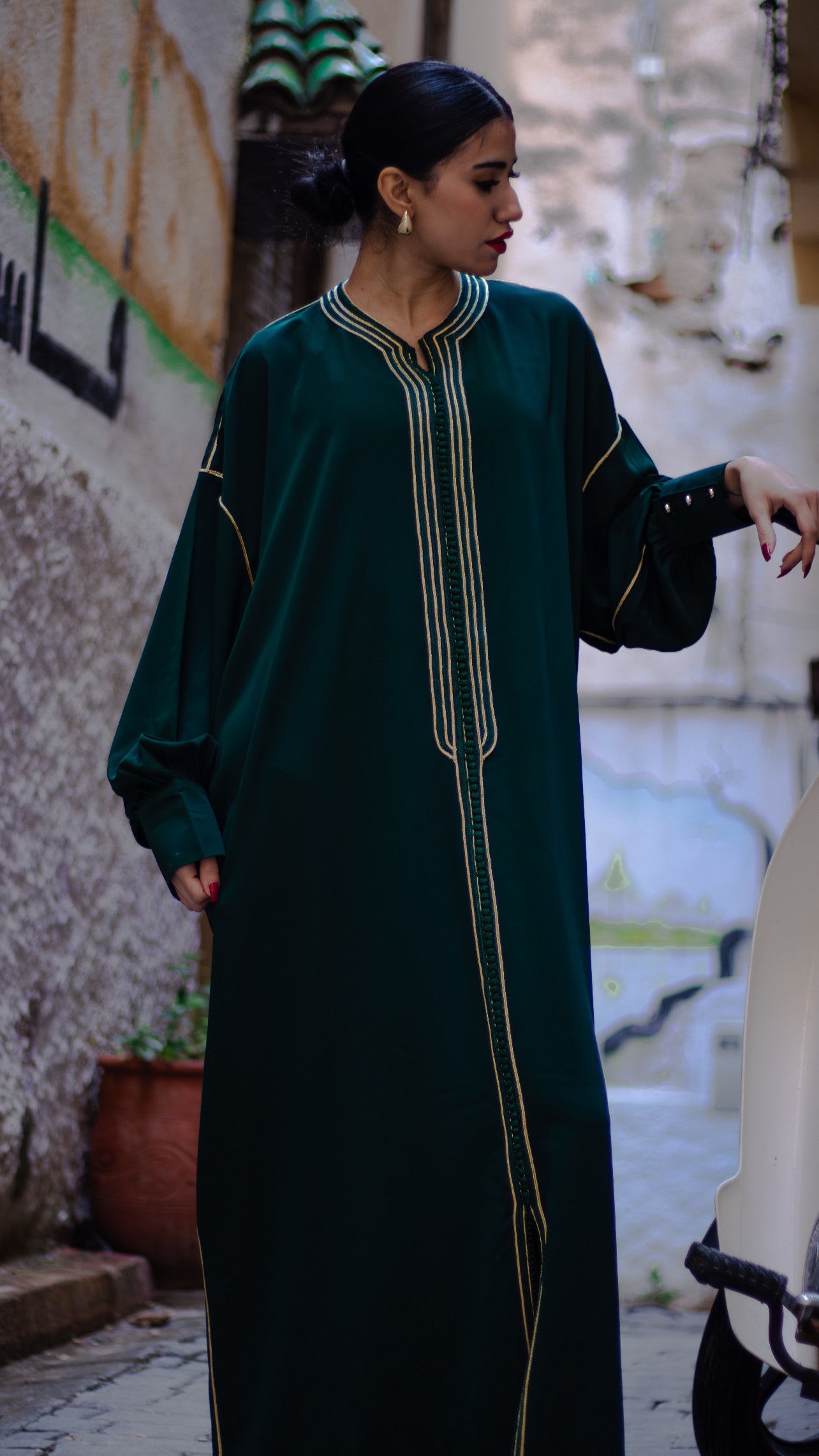 Gandoura ZAYA vert sapin