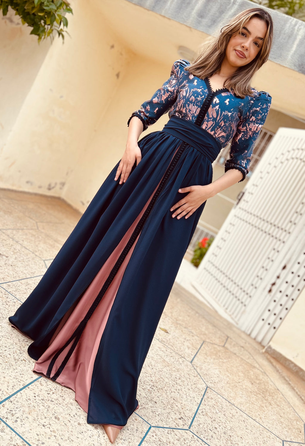Caftan IFRANE bleu marine