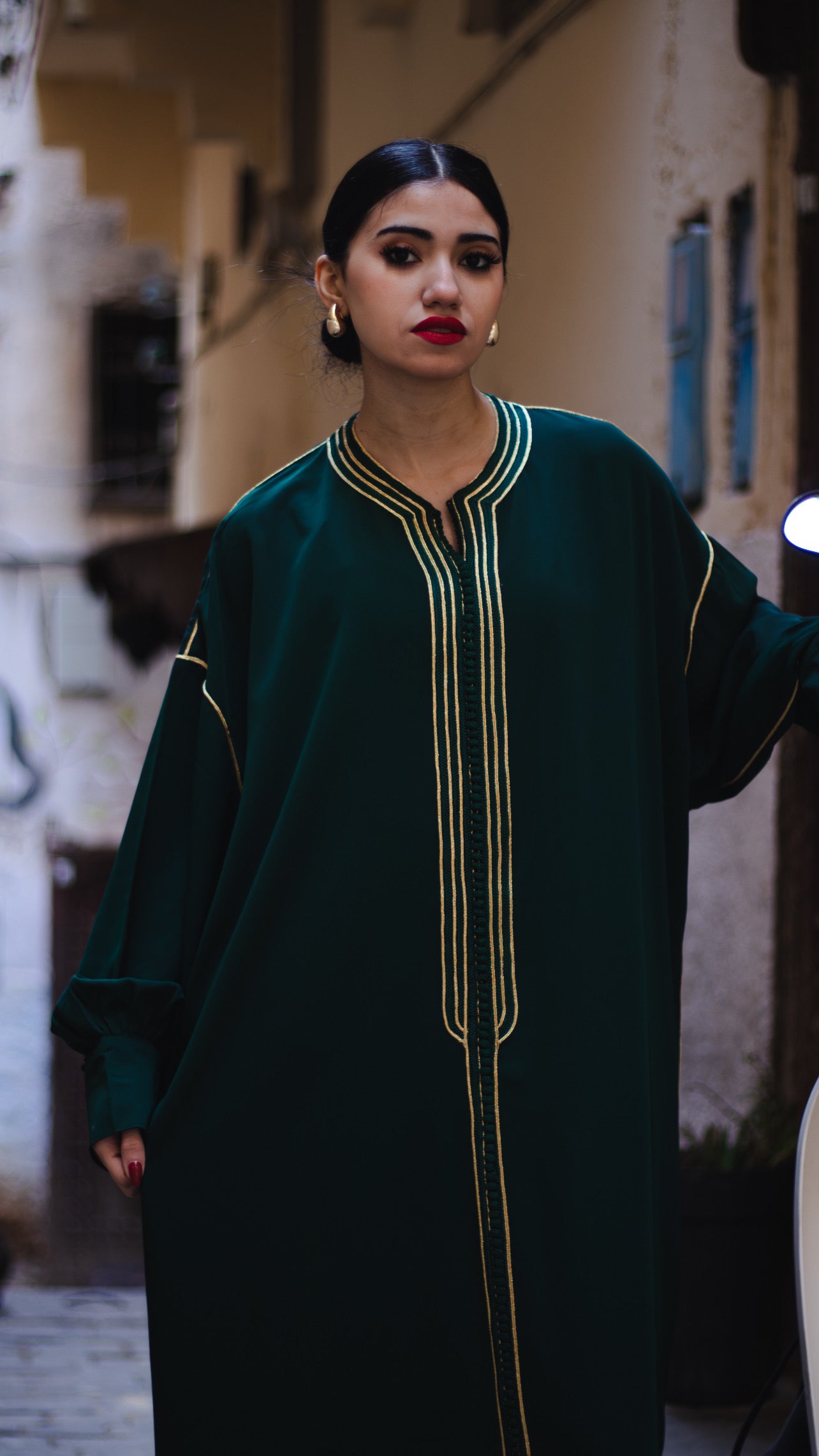 Gandoura ZAYA vert sapin