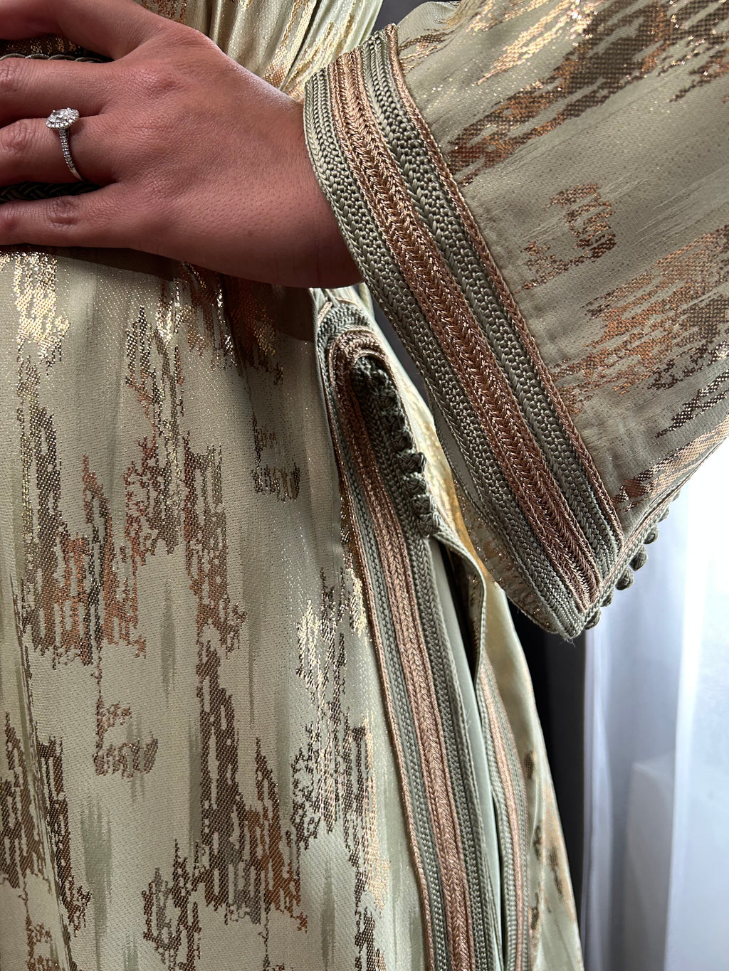 Caftan MAÏSSARA vert sauge