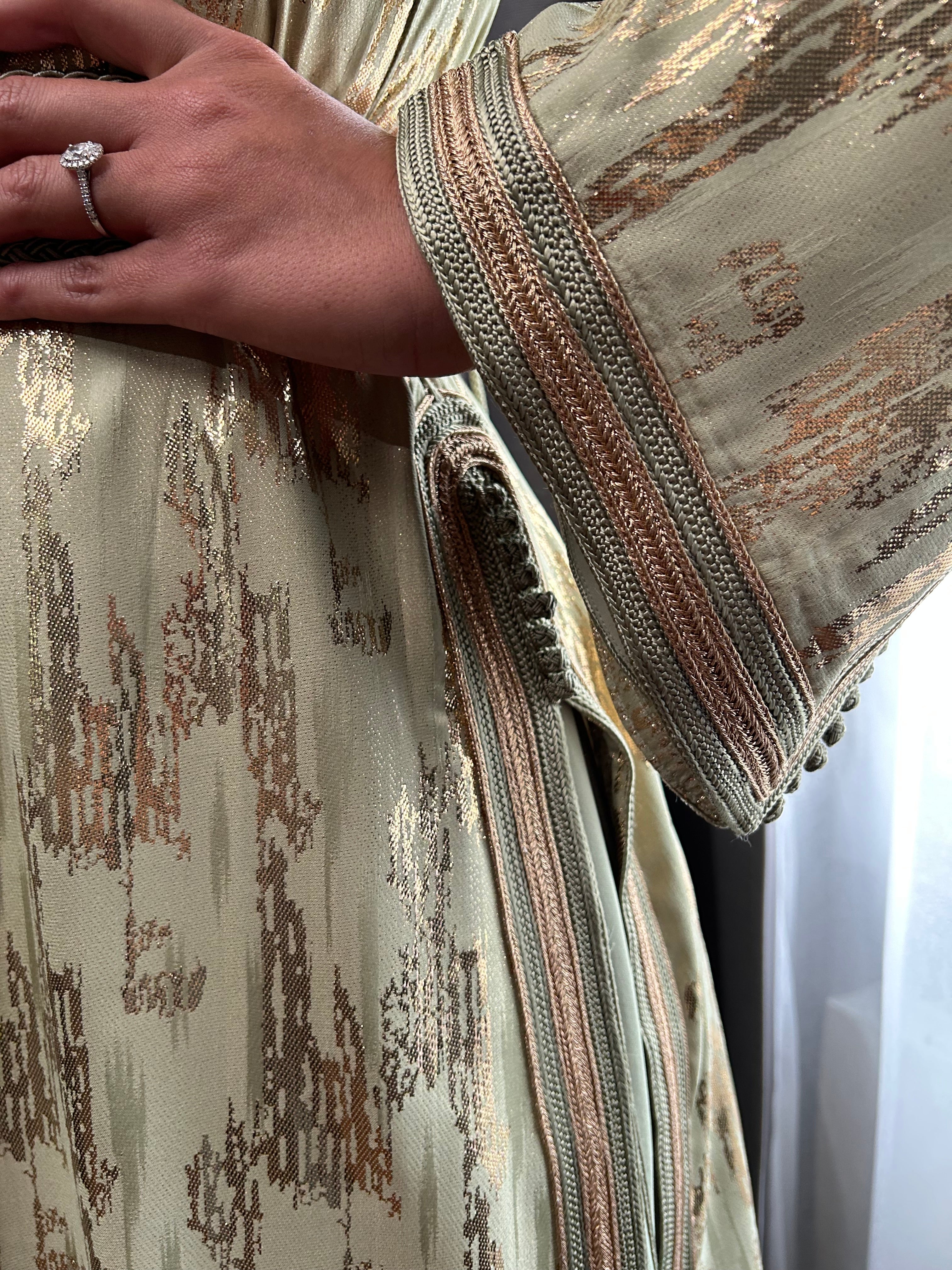 Caftan MAÏSSARA vert sauge