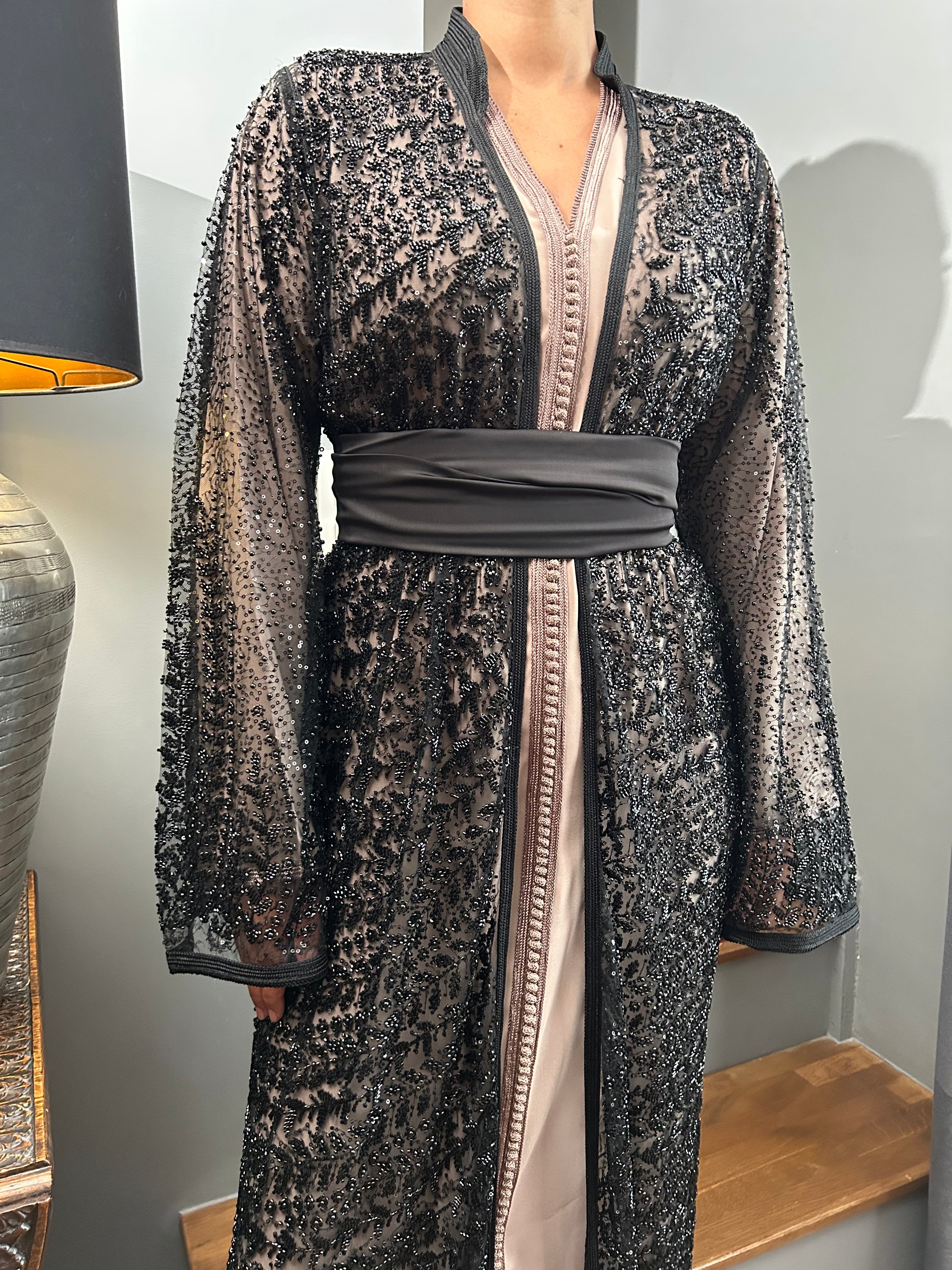 Caftan PERLA noir et nude