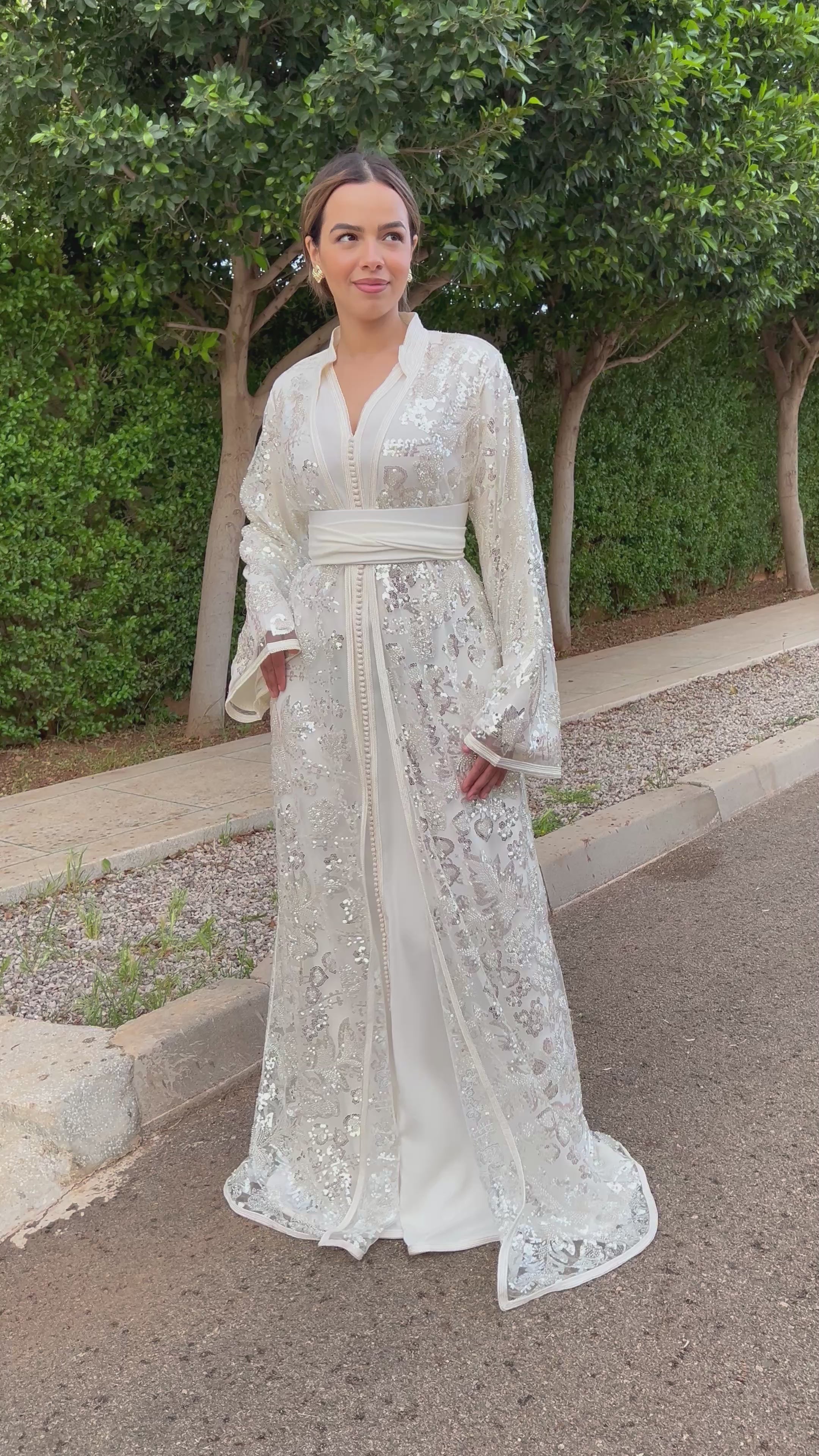 Caftan PERLA blanc cassé