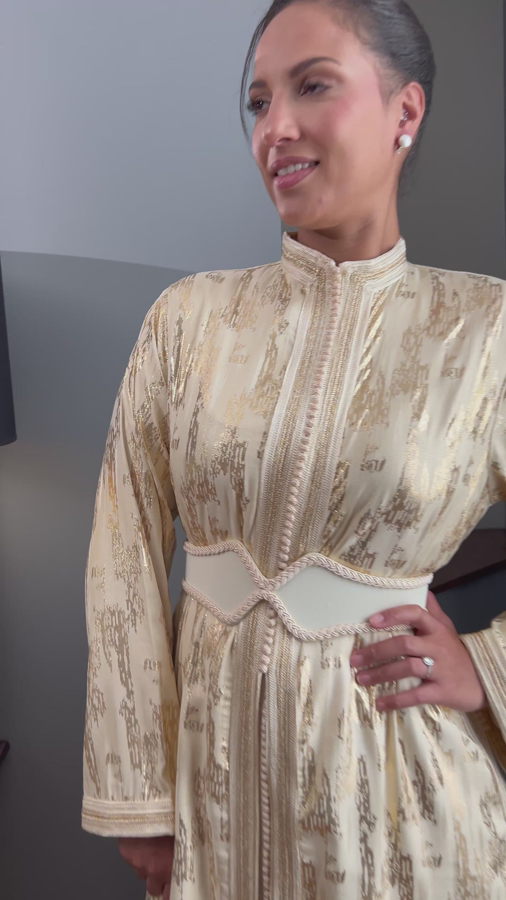 Caftan MAÏSSARA beige doré