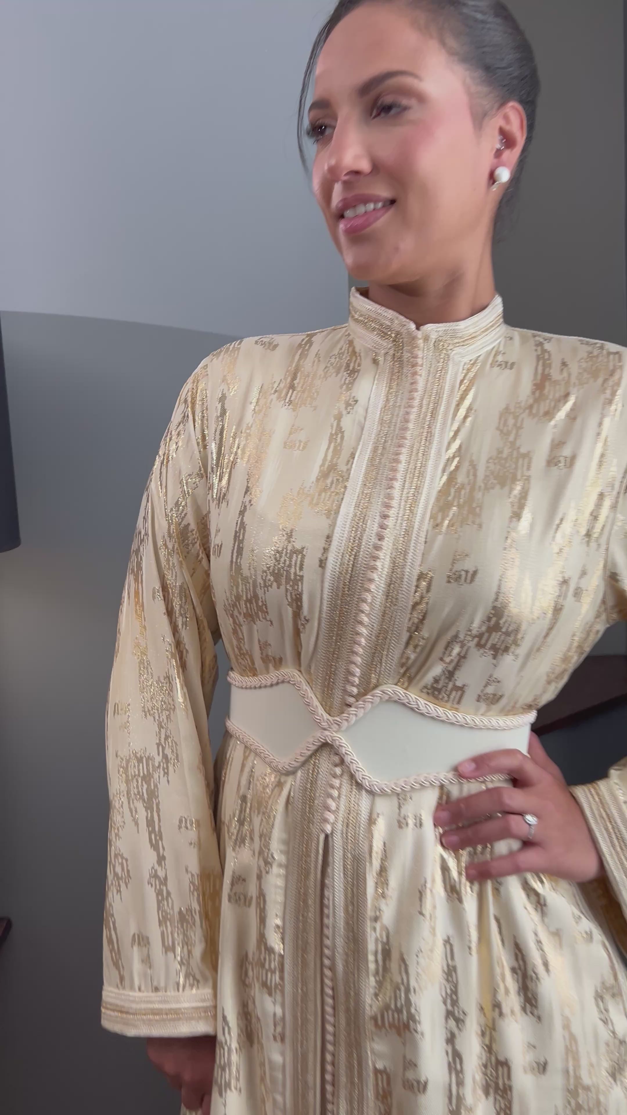 Caftan MAÏSSARA beige doré